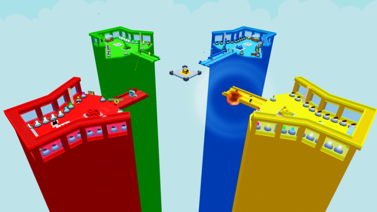 Bridge Battles Roblox gameplay showing teams building bridges